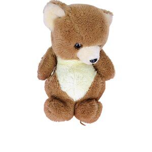 Vintage California Stuffed Toys Plush Bear Brown & Cream 10" Korea Synthetic Fib